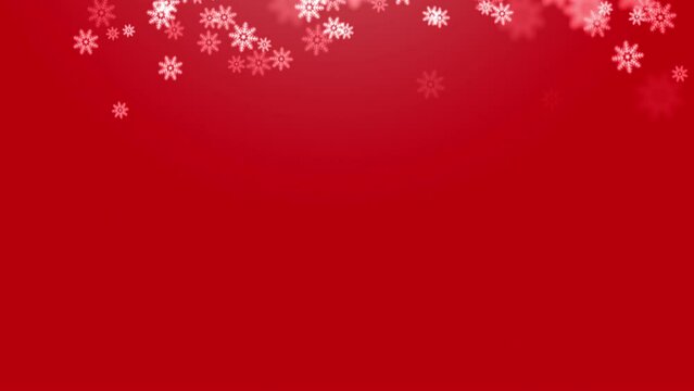 Christmas snow falling down on red background