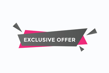 exclusive offer button vectors. sign label speech bubble exclusive offer
