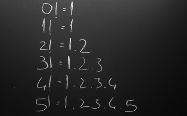 function formula. math formula drawn with chalk on the chalkboard.