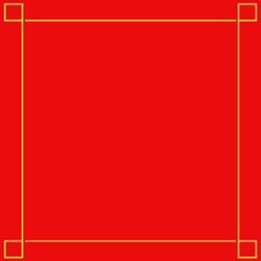 red background with yellow chinese style border