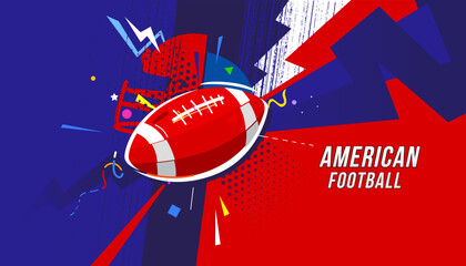 Vector illustration of American football abstract background design for banner, poster, flyer template.