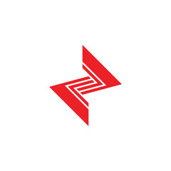 letter nz stripes geometric logo vector