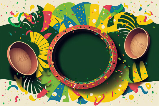 Celebration banner for Carnaval party, June celebration, Parintins celebration. Invitation and poster template