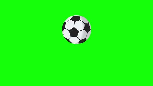 bouncing soccer ball Motion loop on green screen background