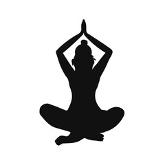 Yoga. Lotus position silhouette.