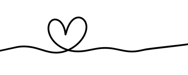 Simple love line art banner background design vector. 