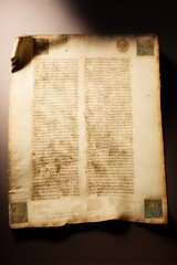 Ancient and Deteriorated Parchment With Old Unveiled Information about life, death, and magic