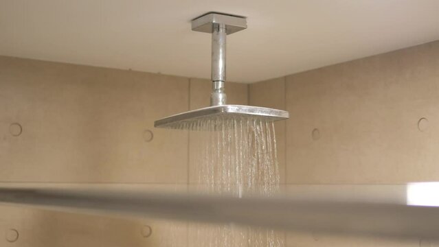Water Falling From Shower Head 