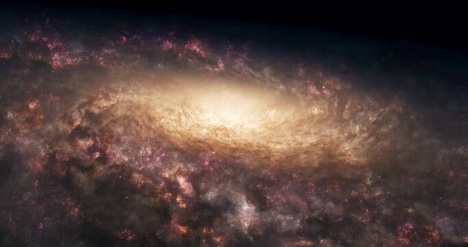 Spiral Galaxy Rotation 3 Dimensional With Millions Of Stars - 4K 3D Spiral Galaxy, Deep Space Exploration, Birth Of A Galaxy. 3D Milky Way Spiral Galaxy on Space Background 4K 3D abstract animation.