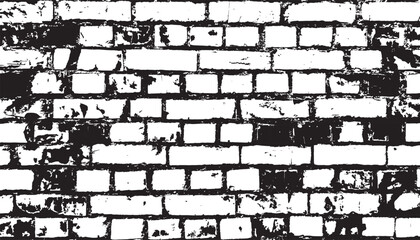 Old brick wall background. Grunge vector pattern. Vintage design illustration.
