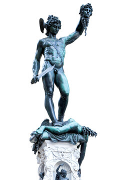 Statue of Perseus With the Head of Medusa in Florence isolated