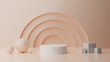 Obraz premium 3d background products minimal podium. stand to show cosmetic products 3d mockup scenes for cosmetics or another product, 3D rendering