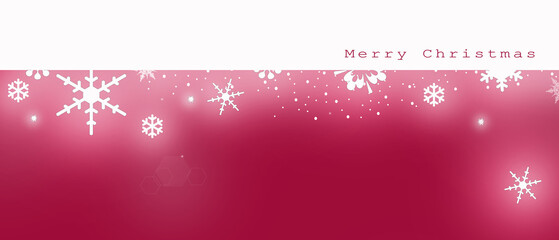 New Year Christmas banner with snowflakes. Copy space.