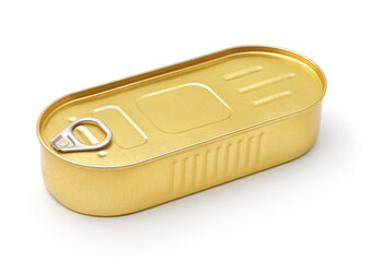 Closed golden tin can