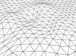 Abstract futuristic 3D map. 3D space landscape background. Vector triangle grid. 