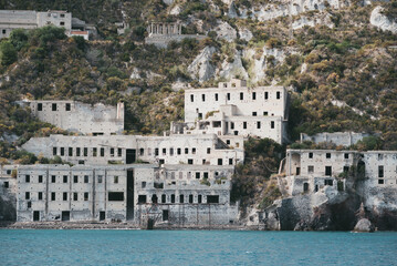 La vecchia fabbrica in cui si estraeva la pietra pomice a Lipari, nell'arcipelago delle Eolie in sicilia