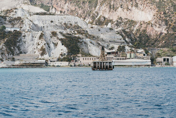 La vecchia fabbrica in cui si estraeva la pietra pomice a Lipari, nell'arcipelago delle Eolie in sicilia