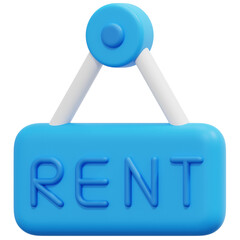 rent 3d render icon illustration