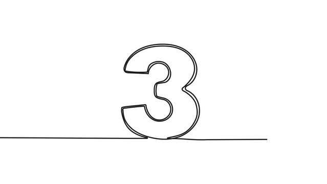 Continuous line numerals video. Arabic numbers in hand drawn style with one continuous line.
