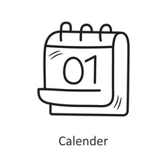 Calendar vector outline Icon Design illustration. New Year Symbol on White background EPS 10 File