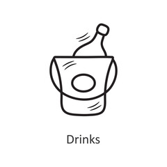 Drinks vector outline Icon Design illustration. New Year Symbol on White background EPS 10 File