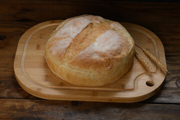 homemade italian bread on a wooden board