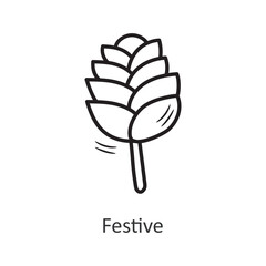 Festive vector outline Icon Design illustration. New Year Symbol on White background EPS 10 File