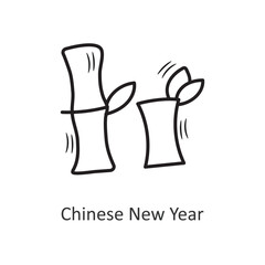 Chinese New Year vector outline Icon Design illustration. New Year Symbol on White background EPS 10 File