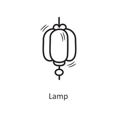 Lamp vector outline Icon Design illustration. New Year Symbol on White background EPS 10 File