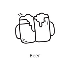 Beer vector outline Icon Design illustration. New Year Symbol on White background EPS 10 File