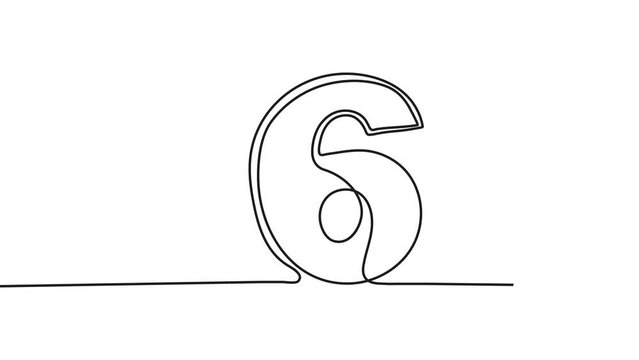 Continuous line numerals video. Arabic numbers in hand drawn style with one continuous line.