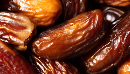 Juicy dried dates as background.