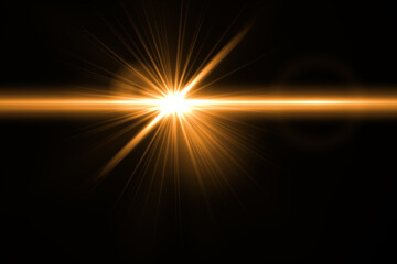 lens flare effect on black background