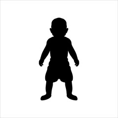 A kid child faceless silhouette icon isolated on white background 