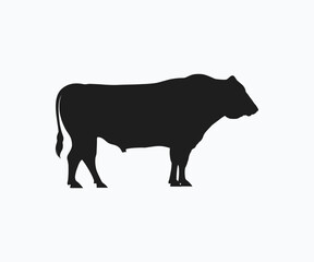 Silhouette wagyu cow vector, Wagyu bull icon vector template. Bull silhouette vector