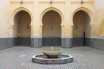 Mausoleum of Mouley Ismail in Meknes, Morocco - obrazy, fototapety, plakaty