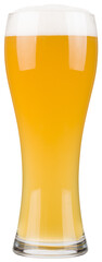 Tall lager beer glass, PNG isolated on transparent background	
