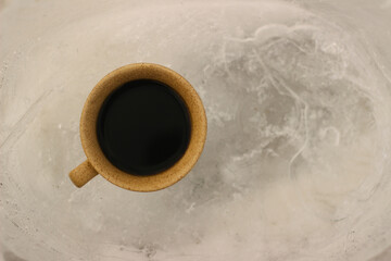 a cup of coffee in winter