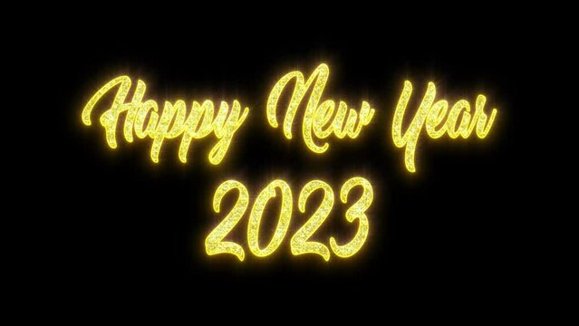 Video animation with the message happy new year 2023 - represent the new year - vacation concept