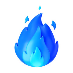 3d fire flame icon with burning red hot sparks isolated on white background. Render sprite of fire emoji, energy and power concept. 3d cartoon simple vector illustration.