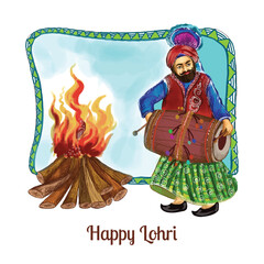 Happy lohri festival of punjab india background