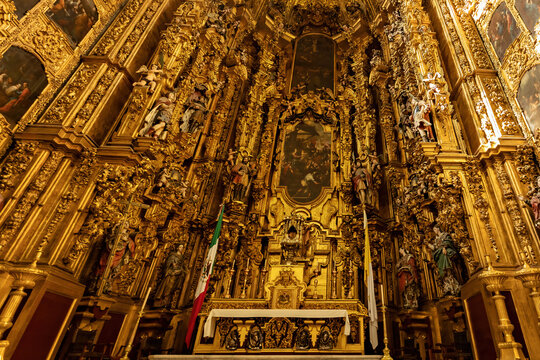 Mexico City Metropolitan Cathedral interior details, Mexico
