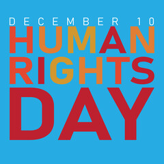 December 10 international human rights day typography poster.