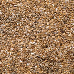 The pattern small brown pebbles stone as background. pebbles texture wall and floor.