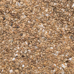 The pattern small brown pebbles stone as background. pebbles texture wall and floor.