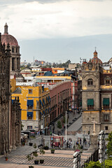 Fototapeta premium Zocalo square aerial view on Mexico city, Mexico