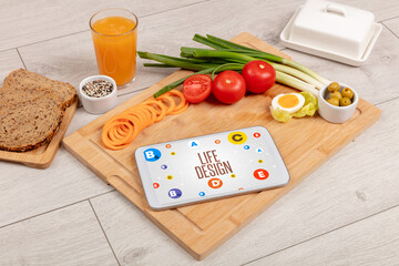 Healthy Tablet Pc compostion concept