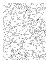 Floral Coloring Pages, Mandala Coloring Page For Adult 