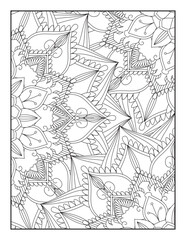 Obraz premium Floral Coloring Pages, Mandala Coloring Page For Adult 