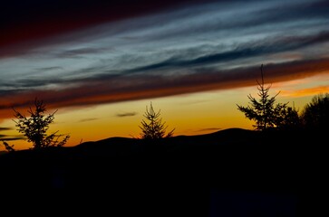 sunset in the mountains